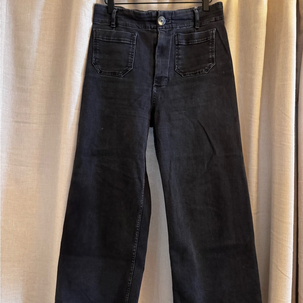 Pilcro Wide Leg Flare Jeans - Black